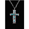 Image 2 : Navajo G&L Leekity Turquoise Navajo Cross Necklace