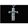 Image 8 : Navajo G&L Leekity Turquoise Navajo Cross Necklace