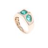 Image 3 : Tri-Stone Trinity Emerald & 18k Yellow Gold Ring