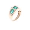 Image 9 : Tri-Stone Trinity Emerald & 18k Yellow Gold Ring