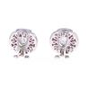 Image 3 : VS1 Natural Diamond & Ruby Platinum Earrings