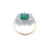 Image 2 : Oscar Friedman Natural Emerald & Diamond 14K Ring