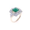 Image 3 : Oscar Friedman Natural Emerald & Diamond 14K Ring