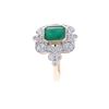 Image 4 : Oscar Friedman Natural Emerald & Diamond 14K Ring