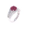 Image 4 : GIA Burmese Ruby Diamond & 14k White Gold Ring