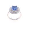 Image 2 : GIA Unheated Sapphire Diamond Platinum Ring