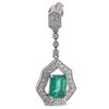 Image 2 : 2.80cts Emerald Diamond & Platinum Earrings