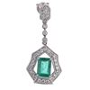 Image 3 : 2.80cts Emerald Diamond & Platinum Earrings