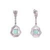 Image 4 : 2.80cts Emerald Diamond & Platinum Earrings