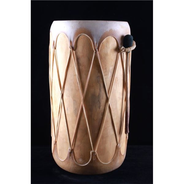 Taos Single Log Rawhide Wrapped Drum