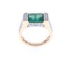 Image 4 : Opulent Emerald & VS2 Diamond 18k Yellow Gold Ring