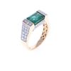 Image 7 : Opulent Emerald & VS2 Diamond 18k Yellow Gold Ring