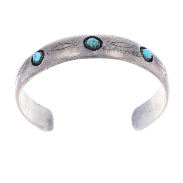 Navajo Silver & Kingman Turquoise Bracelet