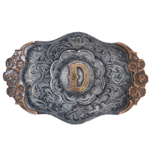 1940- Mexican Silver Overlaid & Gold FIlled Buckle