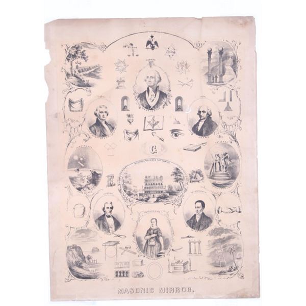 c. 1850 Masonic Mirror Poster