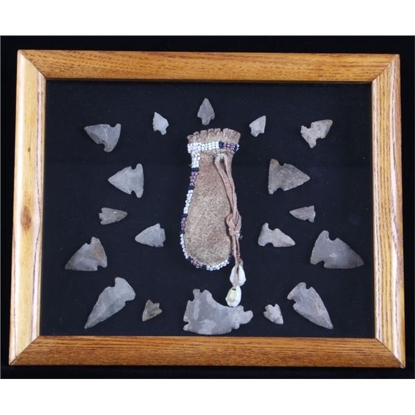 Medicine Bag & Arrowhead Point Shadowbox