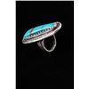 Image 6 : Navajo Sterling Silver & Kingman Turquoise Ring