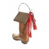 Image 7 : Western Cowboy Boot Rustic Tin Bird House