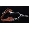 Image 2 : Double Strap 5 Star Rowel Bull Riding Spurs c 1960