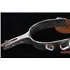 Image 9 : Double Strap 5 Star Rowel Bull Riding Spurs c 1960