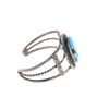 Image 3 : Navajo Sterling Silver Kingman Turquoise Bracelet