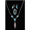 Image 1 : Navajo Turquoise Necklace, Earrings & Ring (3)
