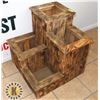 Image 1 : HANDMADE WOOD PLANTER BOX (25" TALL)