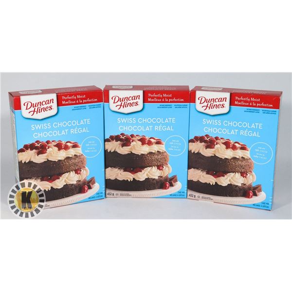 3PK DUNCAN HINES SWISS CHOCOLATE CAKE MIX 432 G