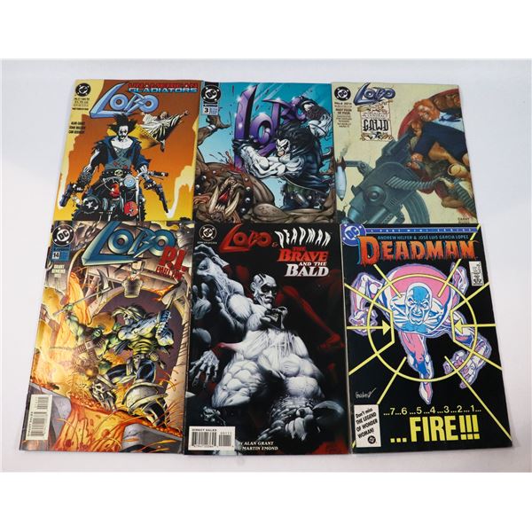 LOT OF 5 LOBO COMICS AND 1 DEADMAN COMIC