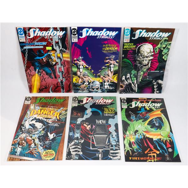 LOT OF 6 THE SHADOW STRIKES COMICS