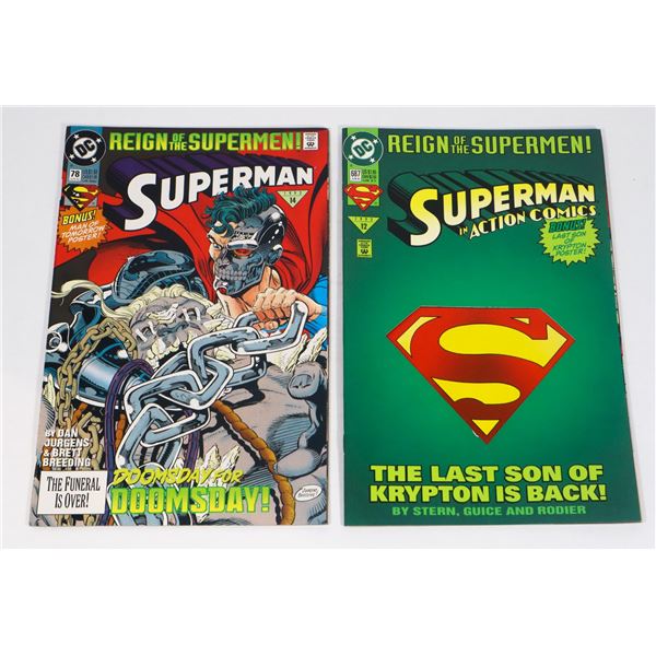 LOT OF 2 REIGN OF THE SUPERMEN COMICS