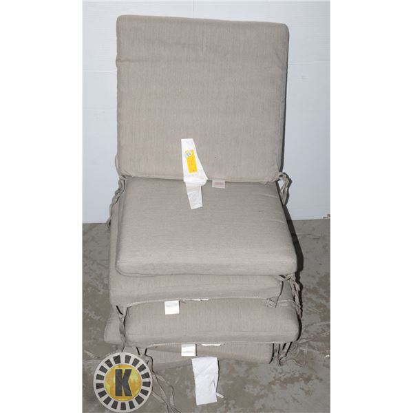 SET OF 4 SUNBRELLA PATIO SEAT CUSHIONS