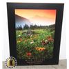 Image 1 : WILD FLOWERS WOODEN POSTER (APPROX. 28" X 22")