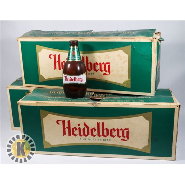 3 CASES OF VINTAGE HEIDELBERG BEER BOTTLES