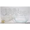 Image 1 : FLAT OF ASSORTED GLASSWARE INCL.6 CUPS PYREX DISH