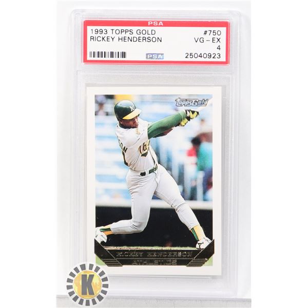 1993 TOPPS GOLD RICKEY HENDRSON PSA GRADED 4 CARD