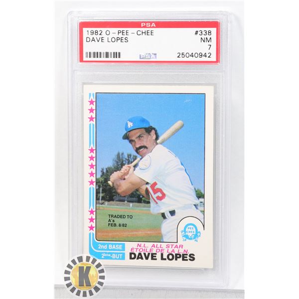 1982 DAVE LOPES PSA GRADED 7 CARD