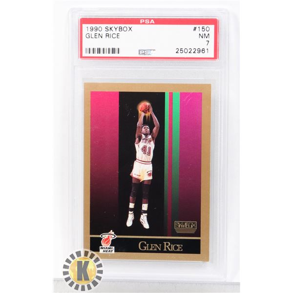 1990 SKYBOX GLEN RICE PSA GRADED 7 CARD