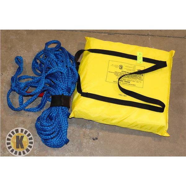 RESCUE BUOY THROWABLE (YELLOW WITH BLUE ROPE)