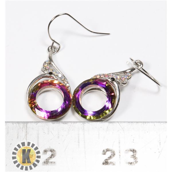 29)  RAINBOW TITANIUM CRYSTAL ROUND DROP