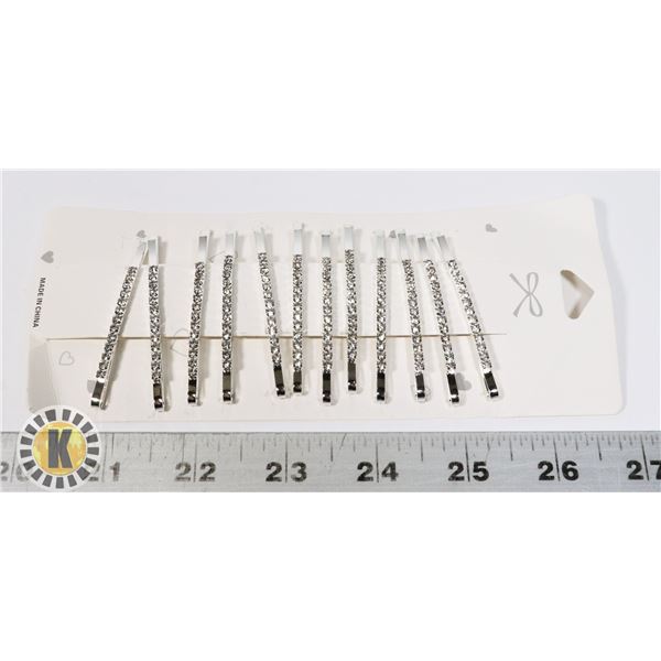 NEW 12PC RHINESTONE BOBBY PINS