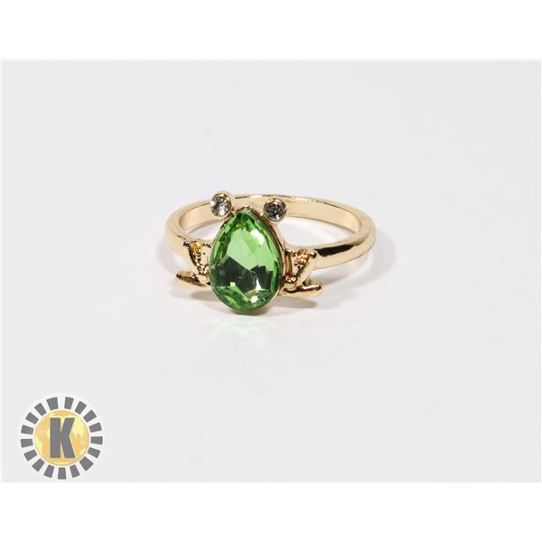 NEW RHINESTONE FROG RING SIZE 8.25