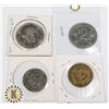 Image 1 : BUNDLE OF 4  ASSORTED TOKENS AND FOREIGN CURRENCY