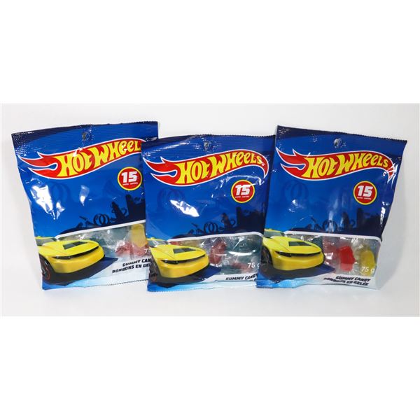 3 NEW BAGS OF HOT WHEELS GUMMY CANDY