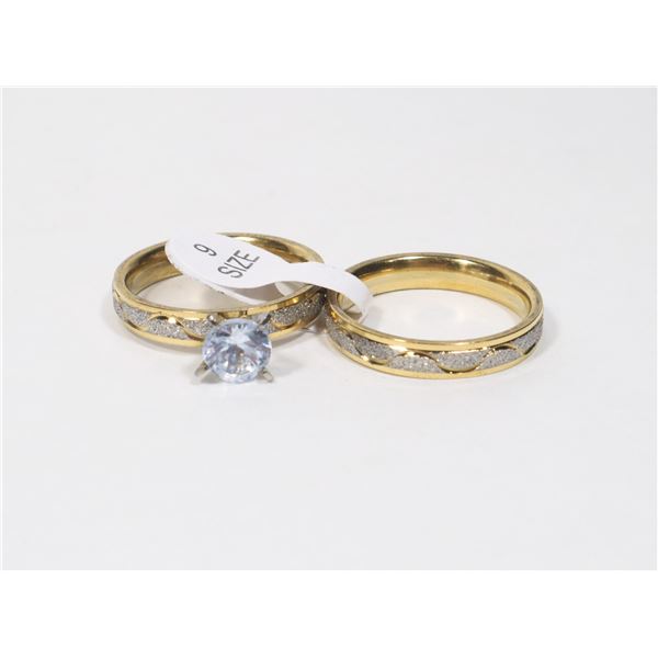 NEW 2PC STAINLESS STEEL RING SET. COMFORT BAND