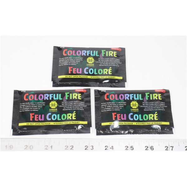 3 NEW PACKS OF COLORFUL FIRE POWDER