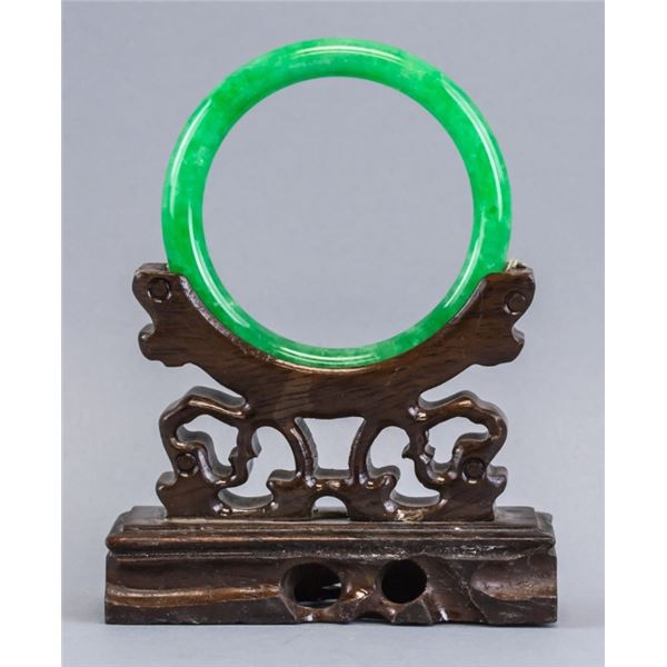 Chinese Jadeite Carved Bangle