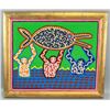 Image 1 : American Oil on Canvas Signed Keith Haring