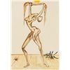 Image 1 : Spanish Watercolor on Paper Signed Dali