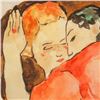 Image 4 : Austrian Watercolor on Paper Signed Egon Schiele